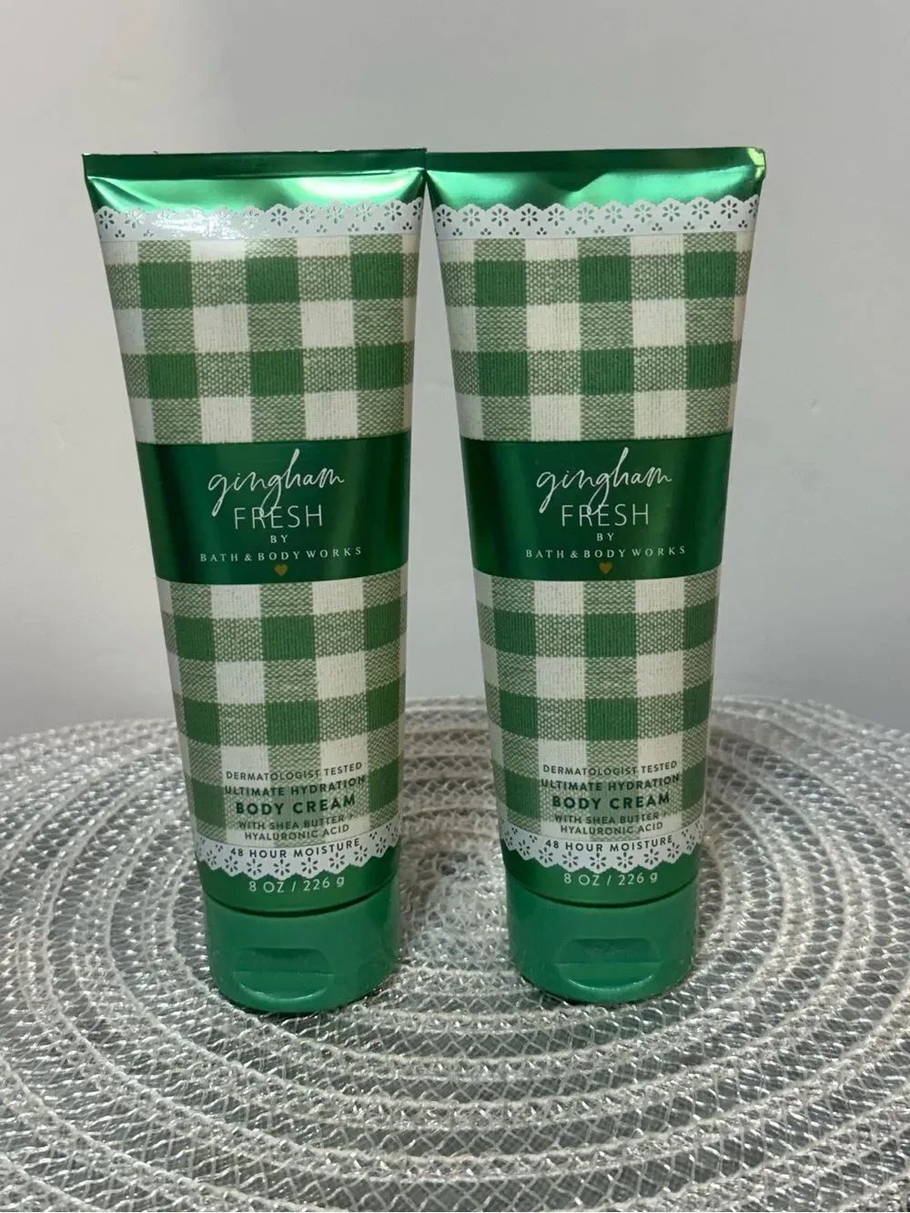BBW Gingham Fresh Body Cream Set of 2 NWT